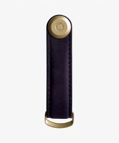 Orbitkey Aubergine Crazy Horse Leather With Purple Stitching Key Organiser
