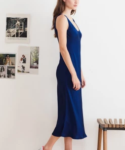 Velvet by Graham and Spencer Naval Ursula Satin Tank Dress