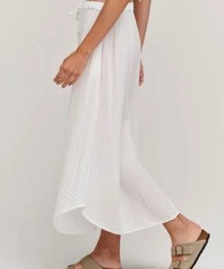 Velvet by Graham and Spencer Dana Cotton Gauze Skirt White