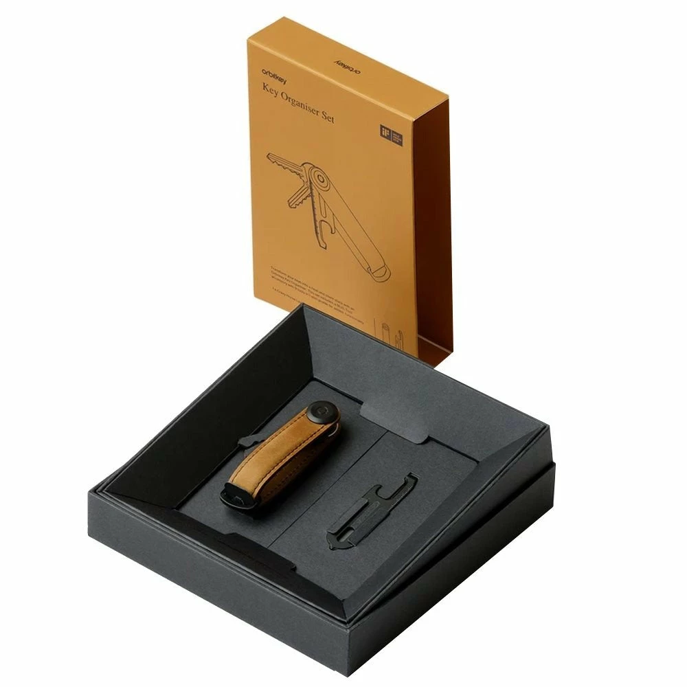 Orbitkey Chestnut Brown With Black Stitching And Multi-tool Key Organiser Set 4 Orbitkey Chestnut Brown With Black Stitching And Multi-tool Key Organiser Set