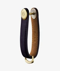 Orbitkey Aubergine Crazy Horse Leather With Purple Stitching Key Organiser