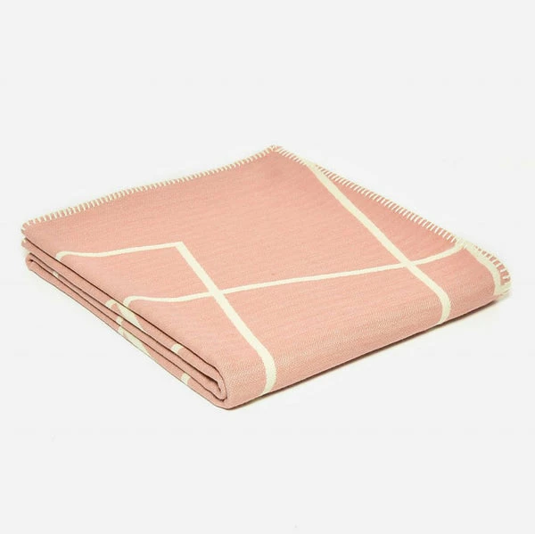 Tweedmill Square Sugar Pink Organic Cotton Throw 3 Tweedmill Square Sugar Pink Organic Cotton Throw