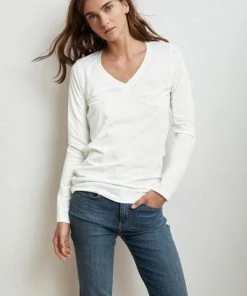 Velvet by Graham and Spencer Bridget City Cotton Slub Tee White