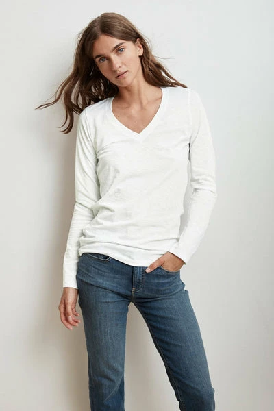 Velvet by Graham and Spencer Bridget City Cotton Slub Tee White 3 Velvet by Graham and Spencer Bridget City Cotton Slub Tee White