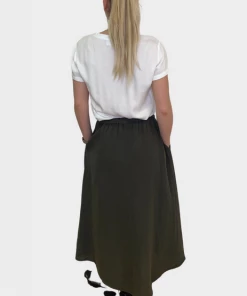 Velvet by Graham and Spencer Dana Cotton Gauze Skirt Caviar