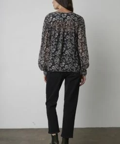 Velvet by Graham and Spencer Miley Blouse Black Floral 7 Velvet by Graham and Spencer Miley Blouse Black Floral