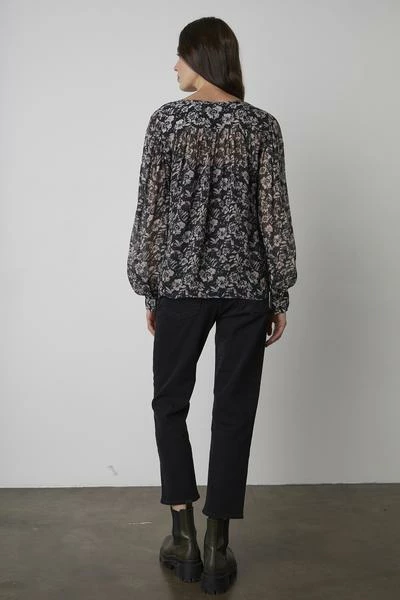 Velvet by Graham and Spencer Miley Blouse Black Floral 5 Velvet by Graham and Spencer Miley Blouse Black Floral