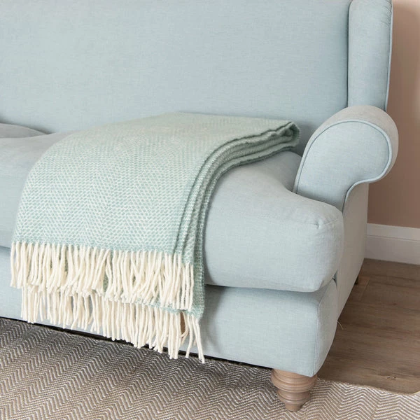 Tweedmill Ocean Blue Beehive Pure New Wool Throw 3 Tweedmill Ocean Blue Beehive Pure New Wool Throw