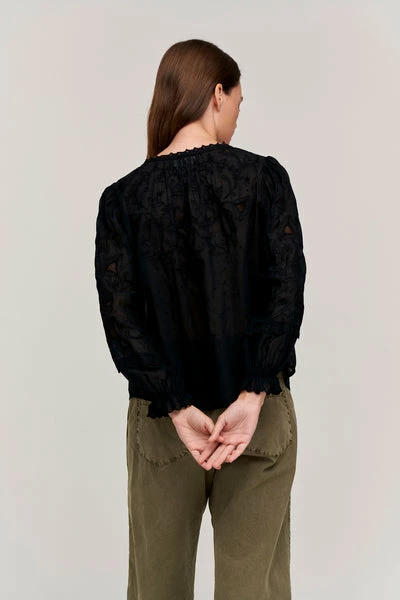 Velvet by Graham and Spencer Gala Embroidered Blouse Black 3 Velvet by Graham and Spencer Gala Embroidered Blouse Black