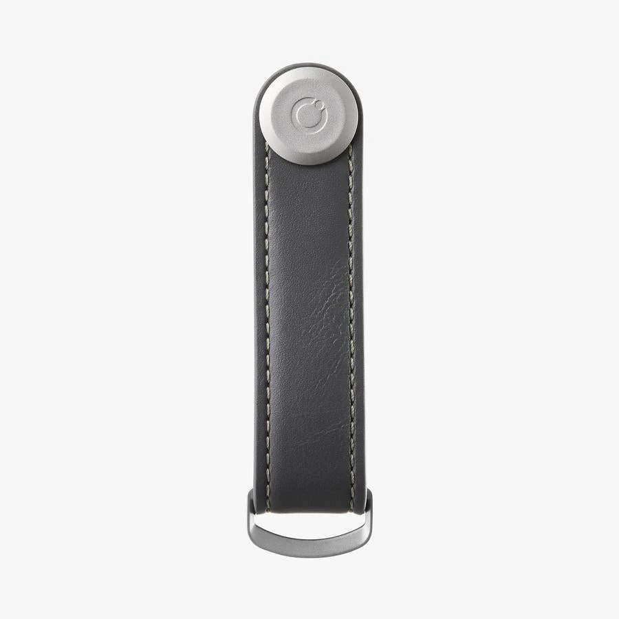 Orbitkey Charcoal Leather With Grey Stitching Key Organiser 4 Orbitkey Charcoal Leather With Grey Stitching Key Organiser