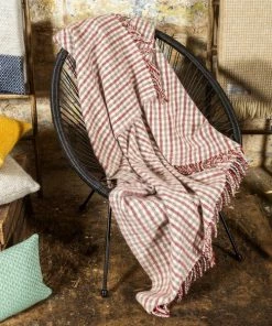 Tweedmill Throw Gun Club Strawberry 150x183cm