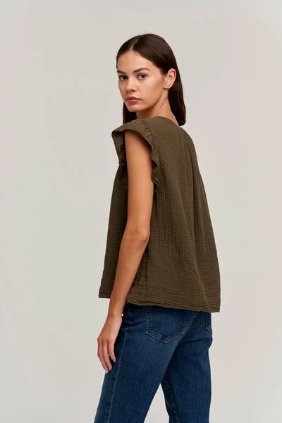 Velvet by Graham and Spencer Breanna Cotton Gauze Top Caviar 5 Velvet by Graham and Spencer Breanna Cotton Gauze Top Caviar