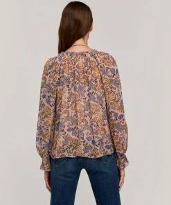 Velvet by Graham and Spencer Lexa Long-Sleeve Boho Top Buttercup