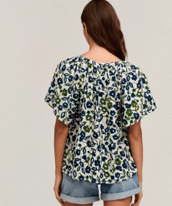 Velvet by Graham and Spencer Juno Navy Blouse