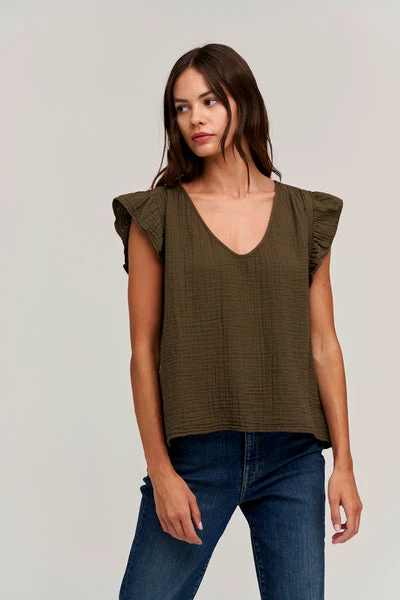 Velvet by Graham and Spencer Breanna Cotton Gauze Top Caviar 3 Velvet by Graham and Spencer Breanna Cotton Gauze Top Caviar