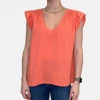 Velvet by Graham and Spencer Breanna Cotton Gauze Top Grapefruit