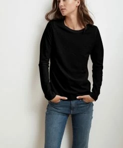 Velvet by Graham and Spencer Liz Long Sleeve Round Neck Tee