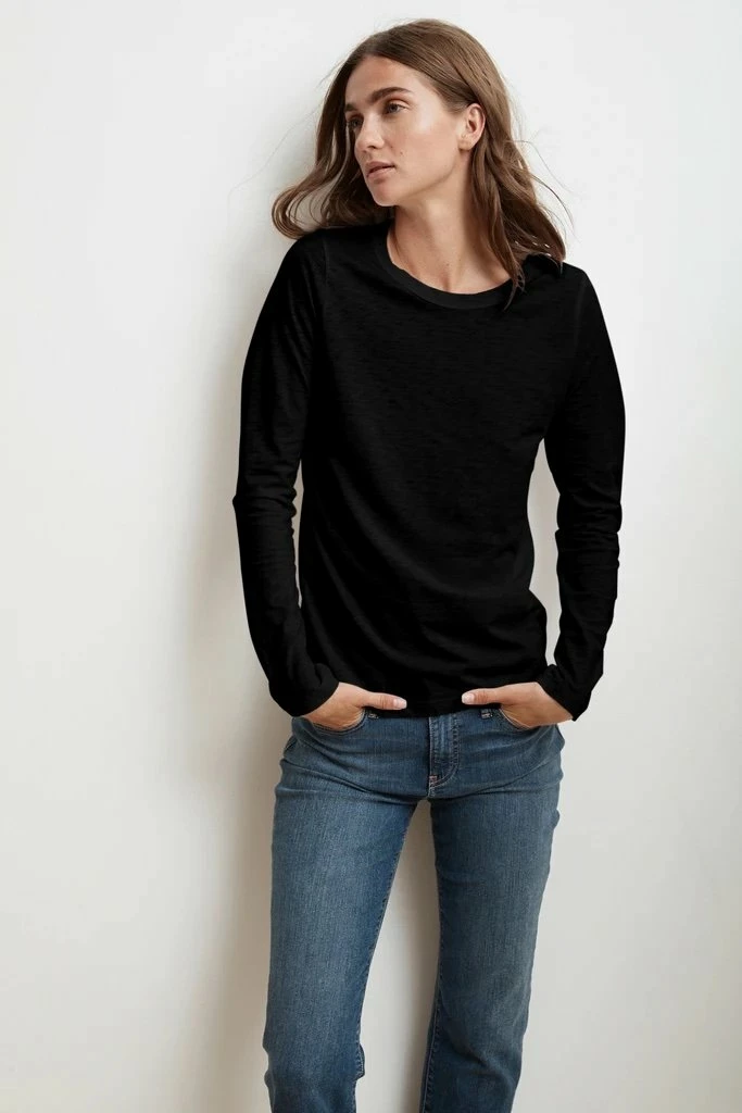 Velvet by Graham and Spencer Liz Long Sleeve Round Neck Tee 3 Velvet by Graham and Spencer Liz Long Sleeve Round Neck Tee
