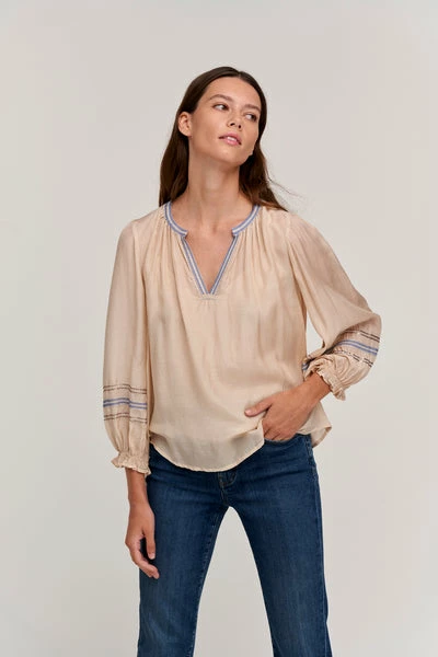 Velvet by Graham and Spencer Sandra Long Sleeve Boho Blouse Sand 3 Velvet by Graham and Spencer Sandra Long Sleeve Boho Blouse Sand