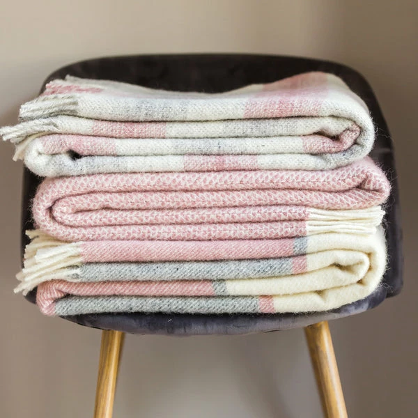 Tweedmill Dusky Pink Beehive Throw 3 Tweedmill Dusky Pink Beehive Throw