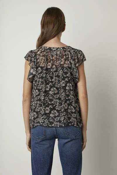 Velvet by Graham and Spencer Demi Black Floral Blouse 3 Velvet by Graham and Spencer Demi Black Floral Blouse