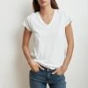 Velvet by Graham and Spencer Jill City Cotton Slub Tee White 1 Velvet by Graham and Spencer Jill City Cotton Slub Tee White