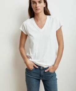 Velvet by Graham and Spencer Jill City Cotton Slub Tee White