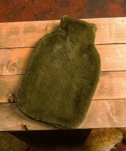 Tweedmill Olive Green Faux Fur Hot Water Bottle