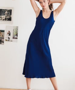 Velvet by Graham and Spencer Naval Ursula Satin Tank Dress