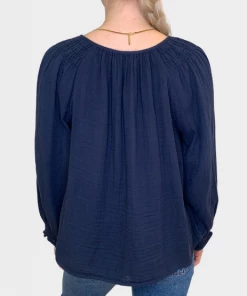 Velvet by Graham and Spencer Antonia Cotton Gauze Blouse Crater