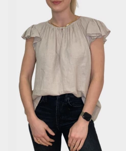 Velvet by Graham and Spencer Irene Linen Top Tea