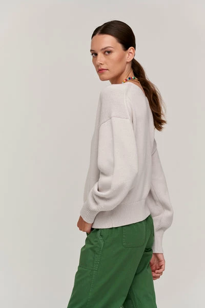 Velvet by Graham and Spencer Belinda Jumper Chalk 3 Velvet by Graham and Spencer Belinda Jumper Chalk