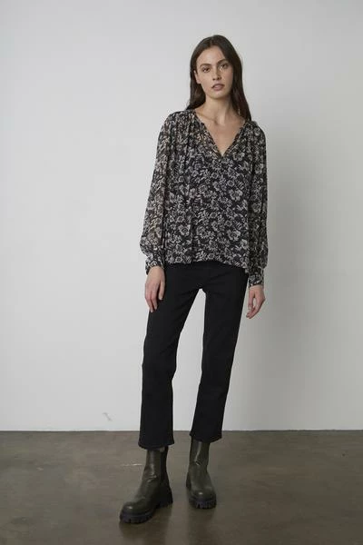 Velvet by Graham and Spencer Miley Blouse Black Floral 3 Velvet by Graham and Spencer Miley Blouse Black Floral