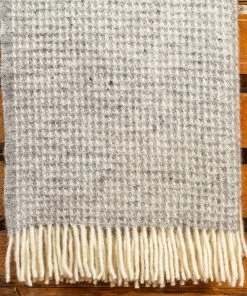 Tweedmill Waffle Silver Grey Pure New Wool Throw