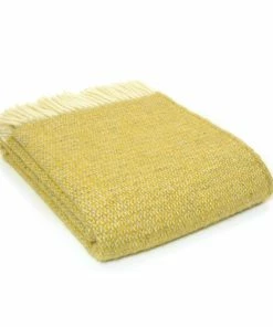 Tweedmill Yellow & Grey Illusion Pure New Wool Throw 150cm x 183cm