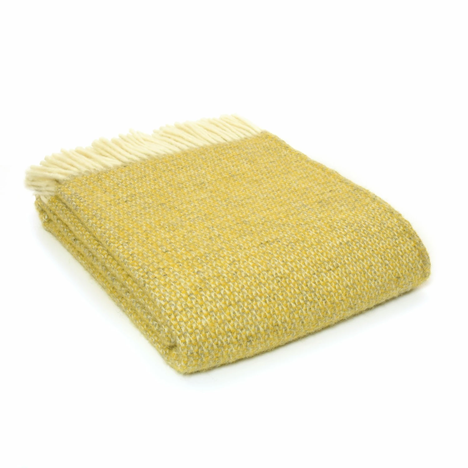 Tweedmill Yellow & Grey Illusion Pure New Wool Throw 150cm x 183cm 3 Tweedmill Yellow & Grey Illusion Pure New Wool Throw 150cm x 183cm