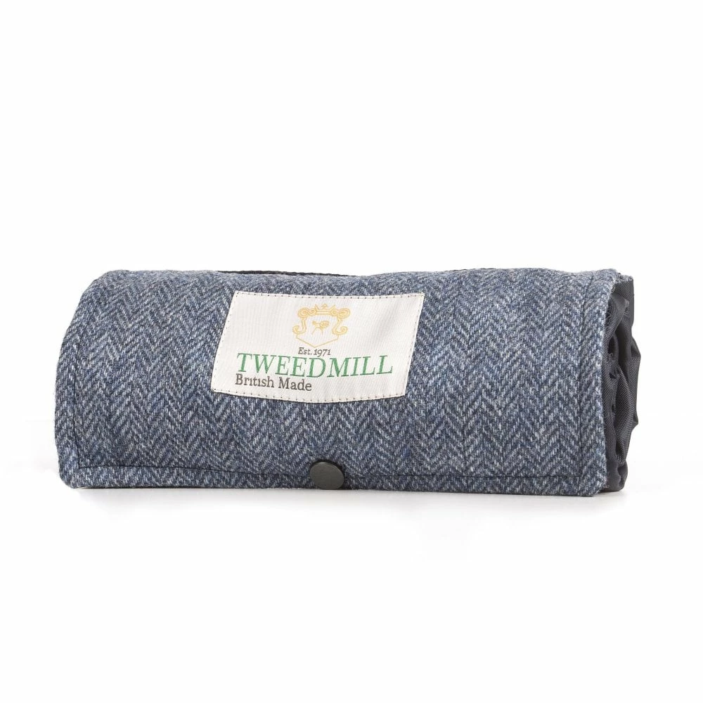 Tweedmill Blue Moon Herringbone Walker Companion Tweed Picnic Rug 3 Tweedmill Blue Moon Herringbone Walker Companion Tweed Picnic Rug
