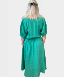 Velvet by Graham and Spencer Nanette Puff Sleeve Dress Apple