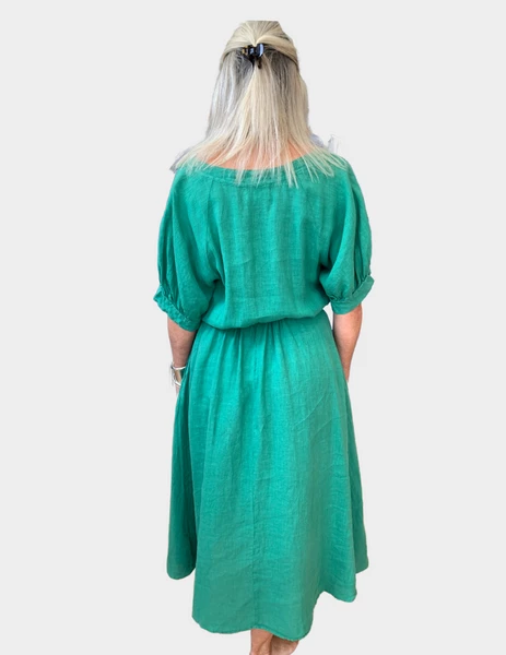 Velvet by Graham and Spencer Nanette Puff Sleeve Dress Apple 3 Velvet by Graham and Spencer Nanette Puff Sleeve Dress Apple