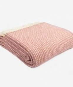 Tweedmill Waffle Dusky Pink Pure New Wool Throw