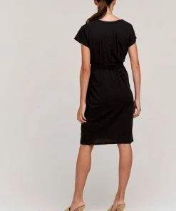 Velvet by Graham and Spencer Veronica Short Sleeve Wrap Dress Black