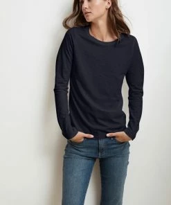 Velvet by Graham and Spencer Liz Long Sleeve Round Neck Tee