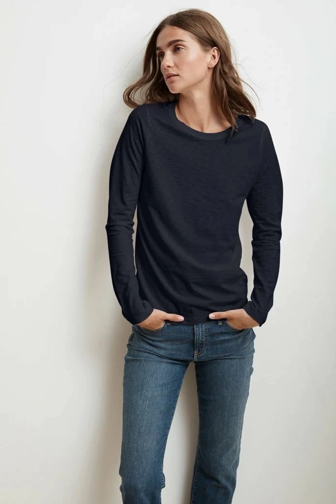 Velvet by Graham and Spencer Liz Long Sleeve Round Neck Tee 3 Velvet by Graham and Spencer Liz Long Sleeve Round Neck Tee