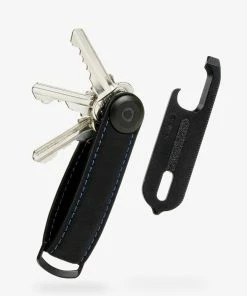 Orbitkey Black With Blue Stitching And Multi-tool Stitching Key Organiser Set 7 Orbitkey Black With Blue Stitching And Multi-tool Stitching Key Organiser Set