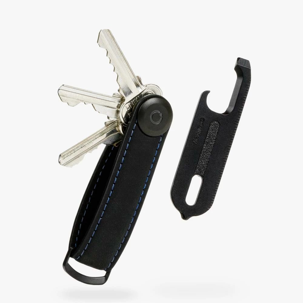 Orbitkey Black With Blue Stitching And Multi-tool Stitching Key Organiser Set 5 Orbitkey Black With Blue Stitching And Multi-tool Stitching Key Organiser Set
