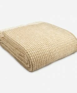 Tweedmill Waffle Oatmeal Pure New Wool Throw