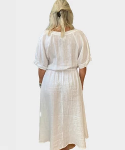 Velvet by Graham and Spencer Nanette Puff Sleeve Dress White