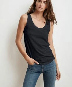 Velvet by Graham and Spencer Jen Scoop Neck Tank Top Ink