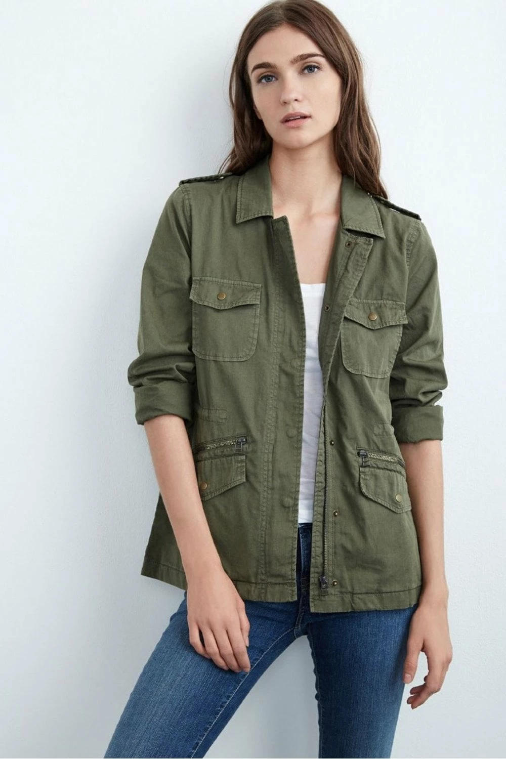 Velvet by Graham and Spencer Velvet By Graham Spencer Ruby Army Jacket In Forest 4 Velvet by Graham and Spencer Velvet By Graham Spencer Ruby Army Jacket In Forest