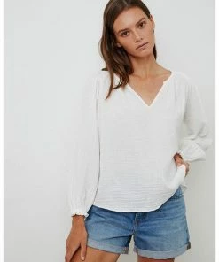Velvet by Graham and Spencer Velvet Antonia Ecru Blouse